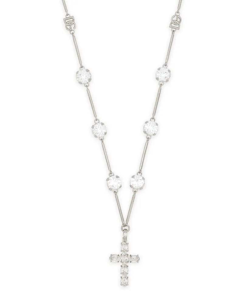 Dolce & Gabbana Halskette mit verziertem Kreuzanhänger - Silber Silber