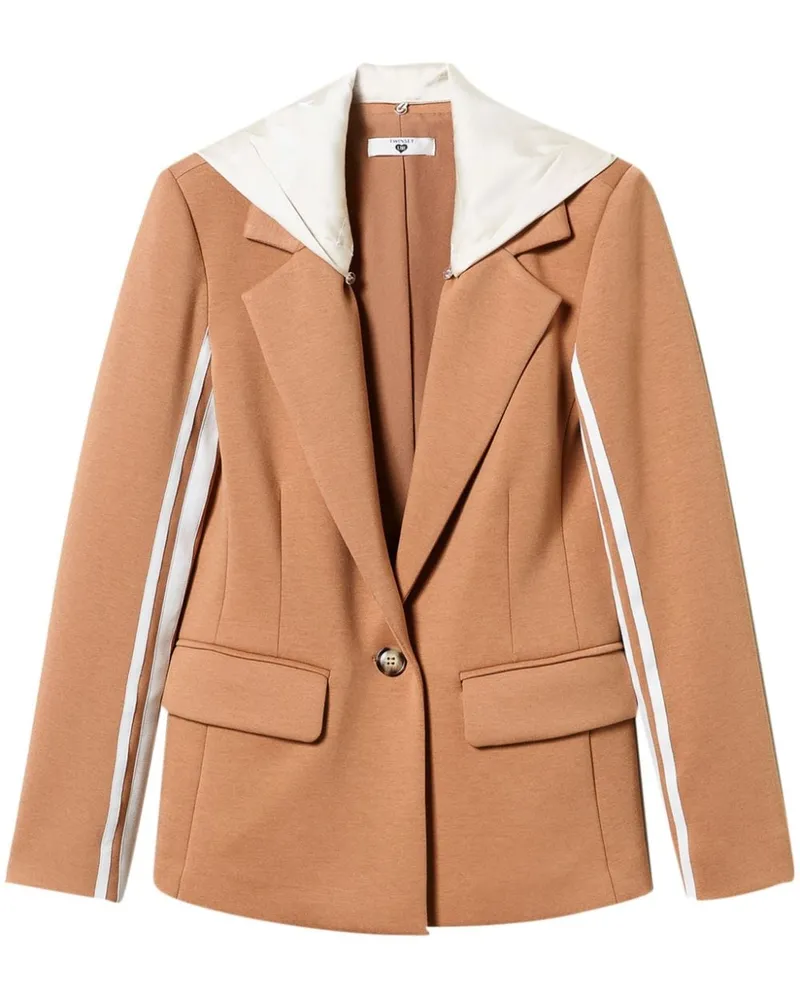 Twin-Set Blazer aus Scuba-Jersey mit Kapuze - Braun Braun