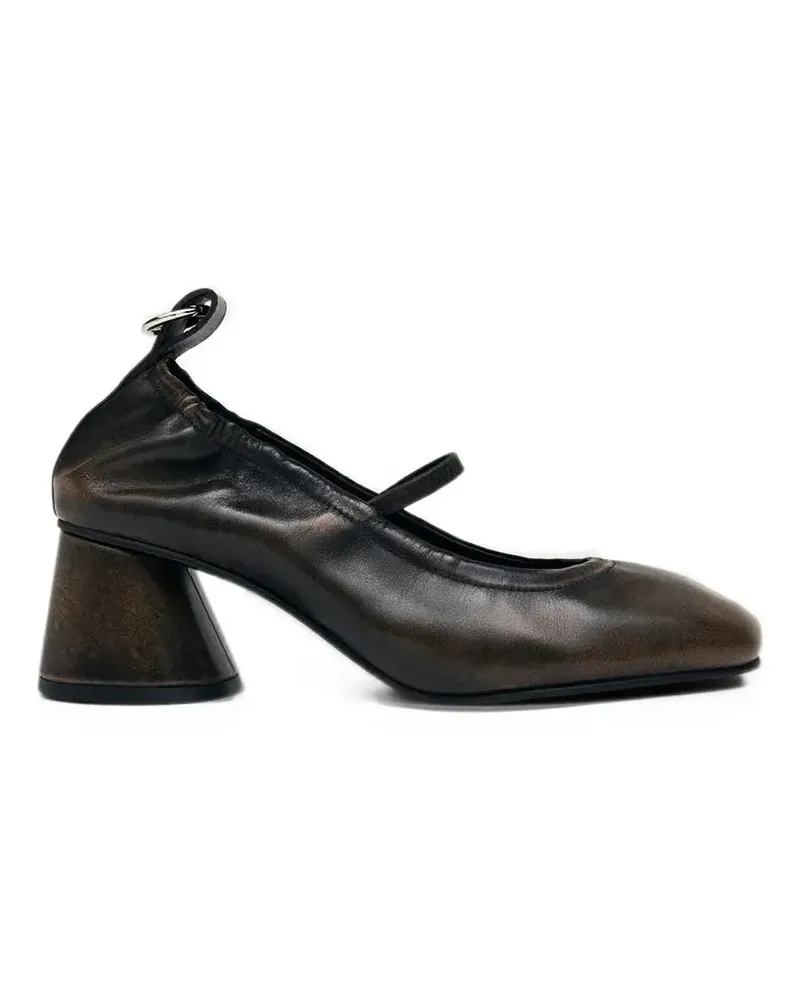 Alohas Rhiane distressed-effect leather pumps - Braun Braun