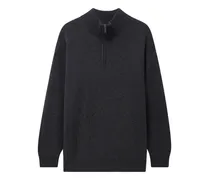 Kaschmirpullover mit Reißverschluss - Grau
