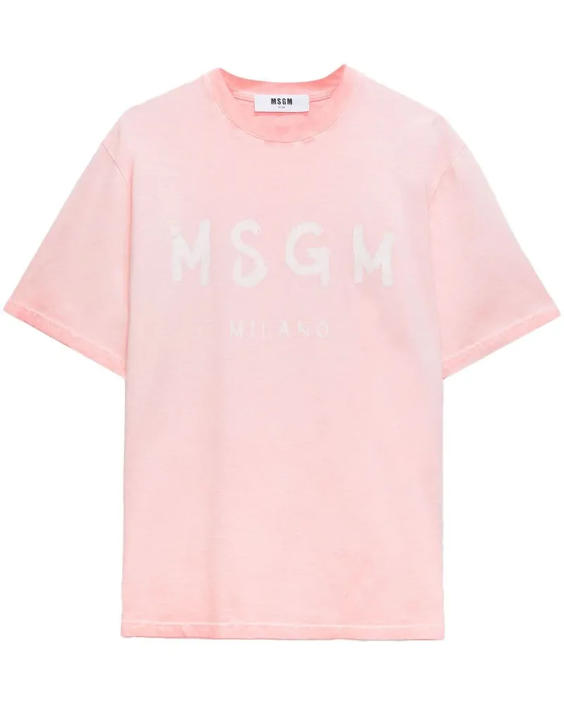 MSGM T-Shirt mit Logo-Print Rosa