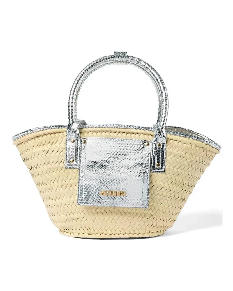 Jacquemus mini snakeskin-effect tote bag - Nude Nude