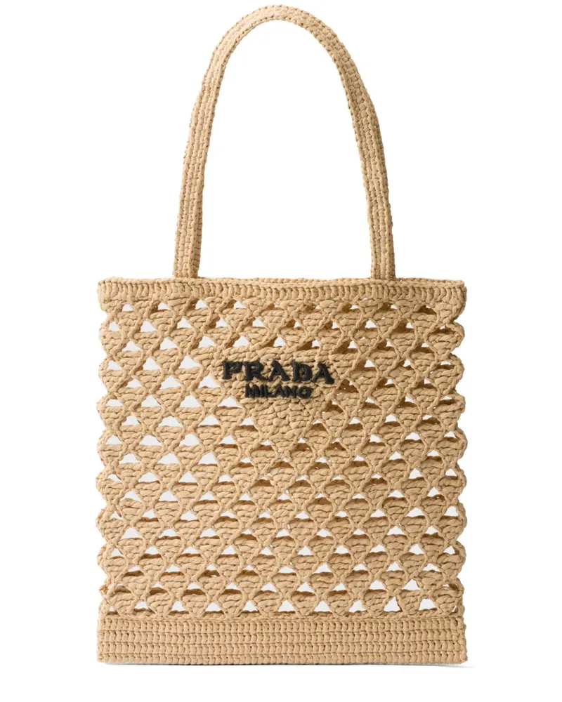 Prada Handtasche mit Webmuster - Nude Nude