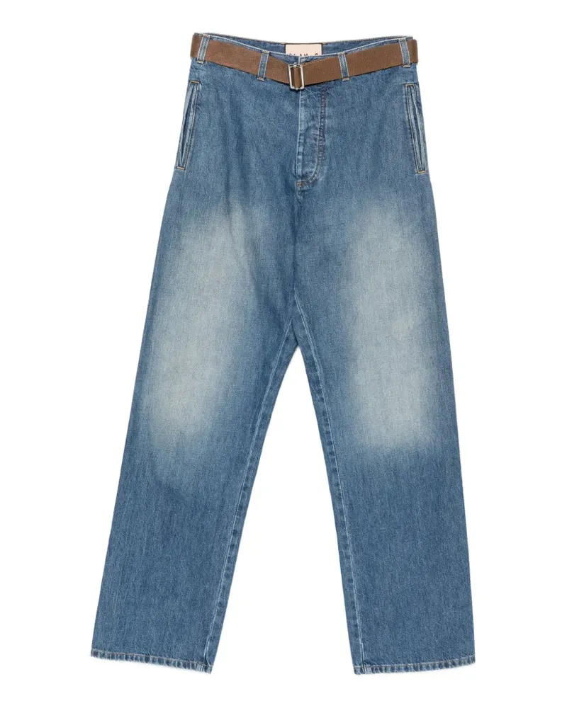 PLAN C belted faded jeans - Blau Blau
