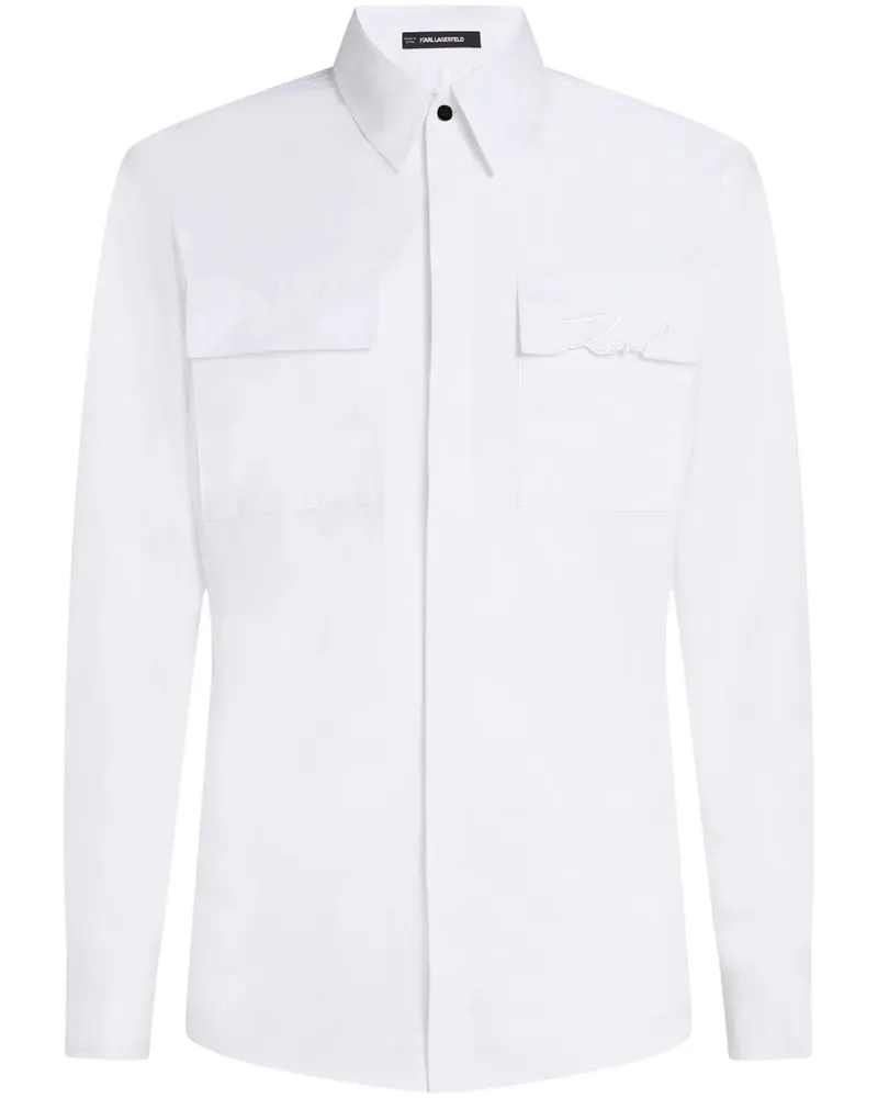 Karl Lagerfeld Signature Hemd - Weiß Weiß