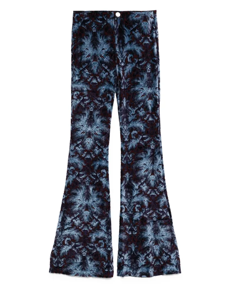 Etro Hose mit abstraktem Muster - Blau Blau
