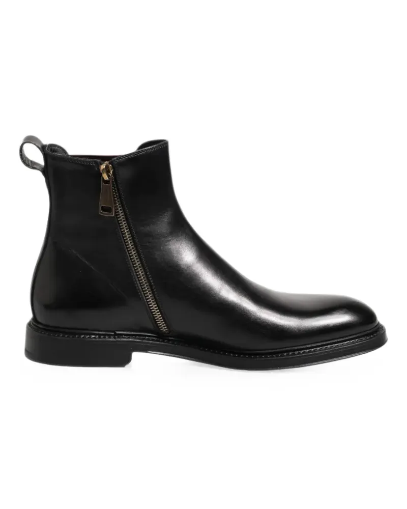 Dolce & Gabbana side-zip leather ankle boots - Schwarz Schwarz