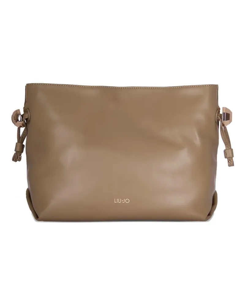 Liu Jo logo-detail zip-top shoulder bag - Nude Nude