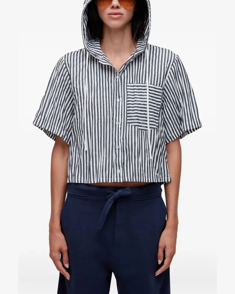 Osklen Gestreiftes Hemd mit Kapuze - Blau Blau