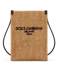 Dolce & Gabbana Schultertasche mit Logo-Stickerei Nude