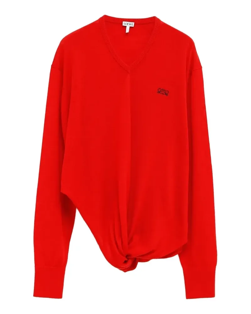 Loewe twisted V-neck sweater - Rot Rot