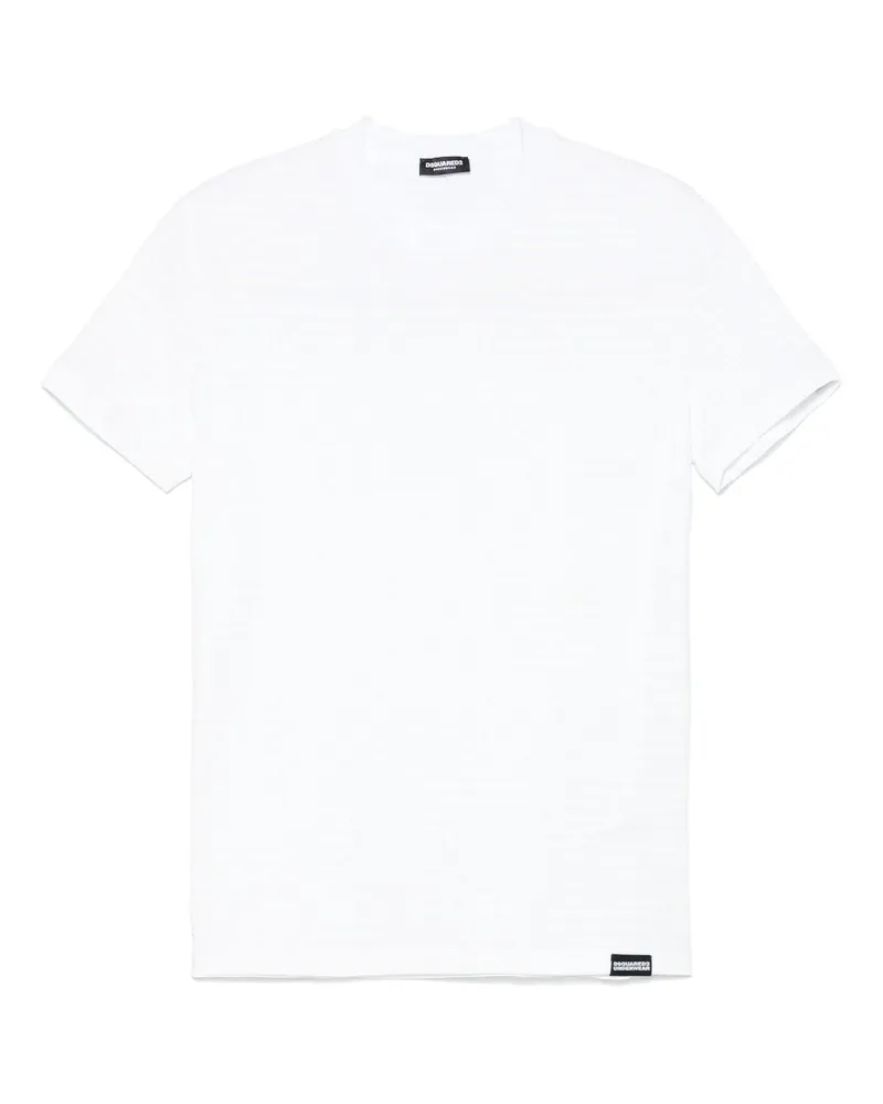 Dsquared2 T-Shirt mit Jacquard-Logo - Weiß Weiß