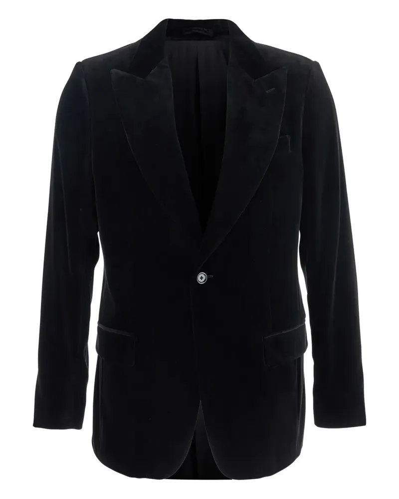 LARDINI single-breasted velvet jacket - Schwarz Schwarz