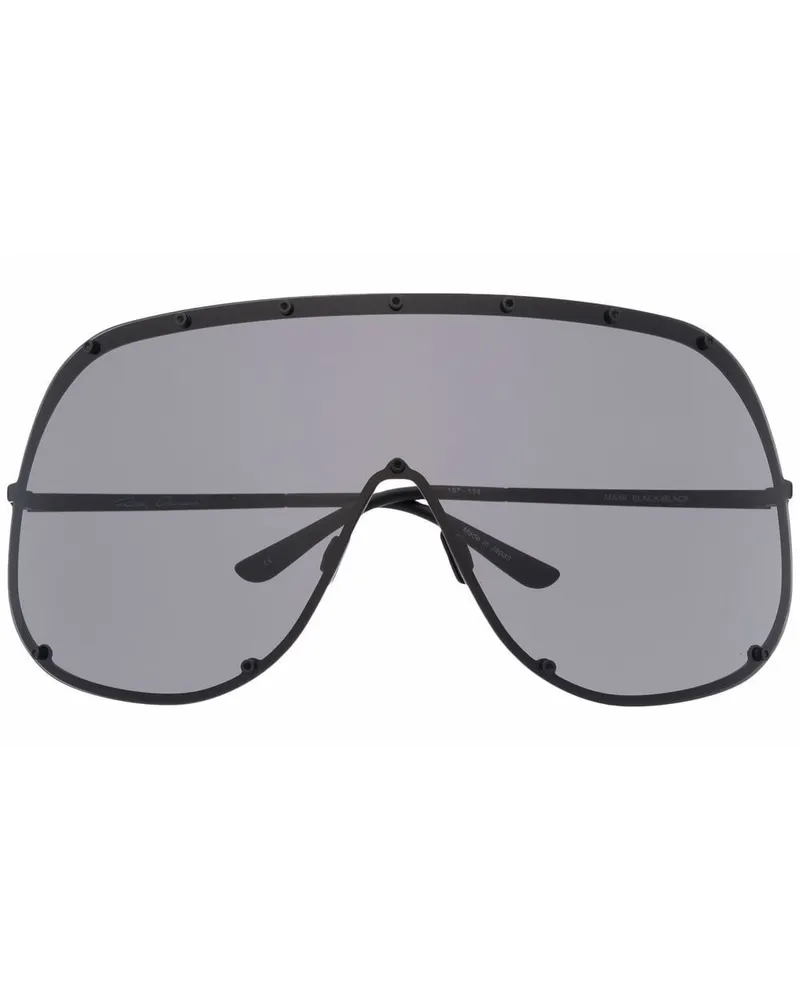 Rick Owens Oversized Pilotenbrille - Schwarz Schwarz