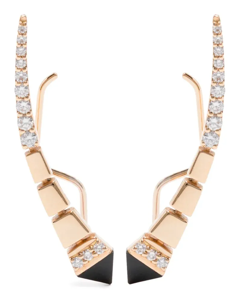 ANAPSARA Einzelner 18kt Gelbgoldohrring mit Onyx und Diamant Gold