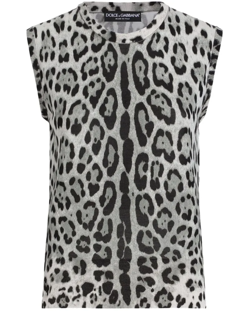 Dolce & Gabbana Tanktop mit Leoparden-Print - Schwarz Schwarz