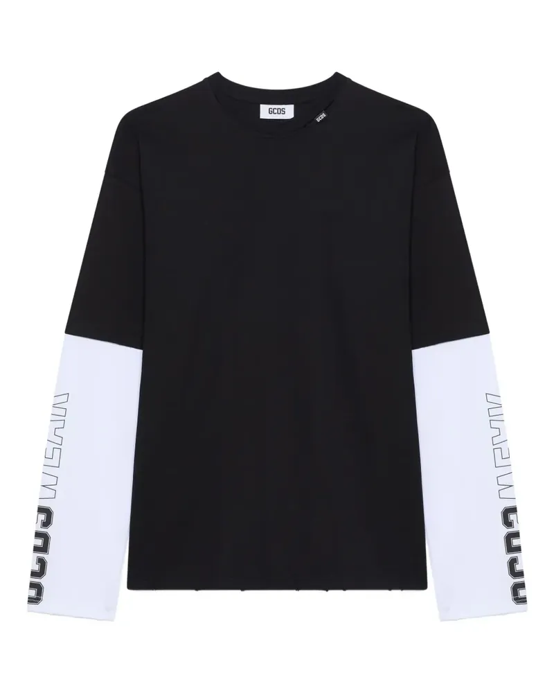 GCDS Langärmeliges T-Shirt - Schwarz Schwarz