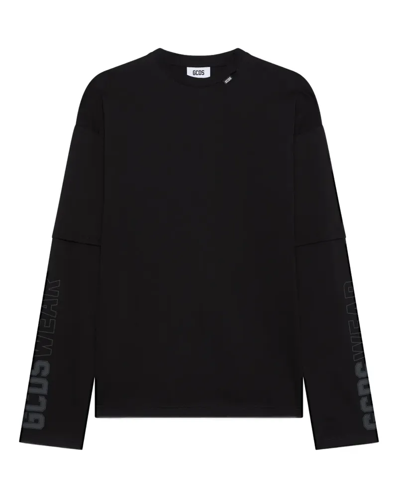 GCDS Langärmeliges T-Shirt - Schwarz Schwarz