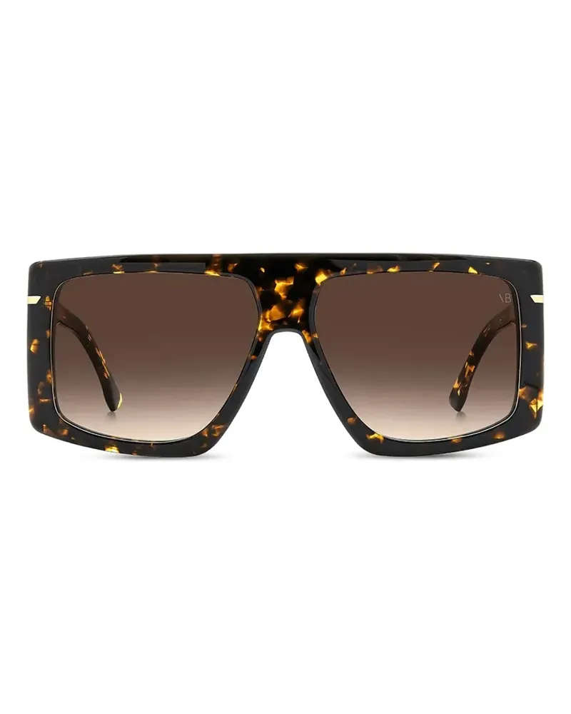 Victoria Beckham Eckige Sonnenbrille in Schildpattoptik - Braun Braun