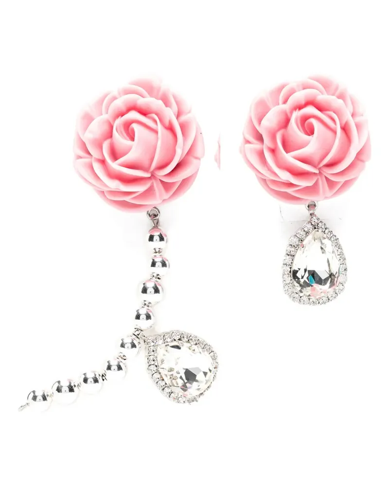 Magda Butrym floral-detail crystal-embellished earrings - Silber Silber