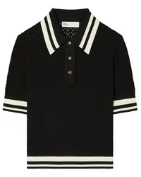 Tory Burch Poloshirt aus Baumwoll-Pointelle Schwarz