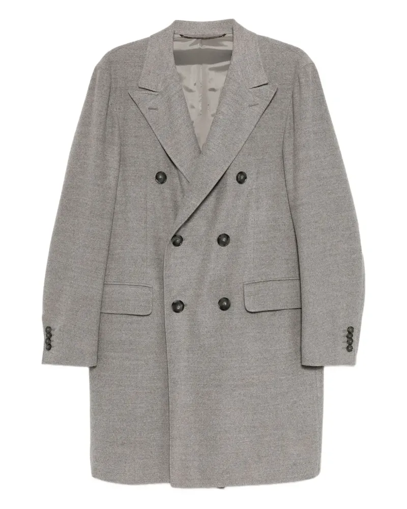 Canali Doppelreihiger Mantel - Grau Grau