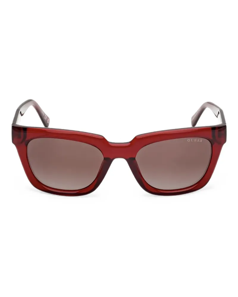 Guess Sonnenbrille mit eckigem Gestell - Rot Rot