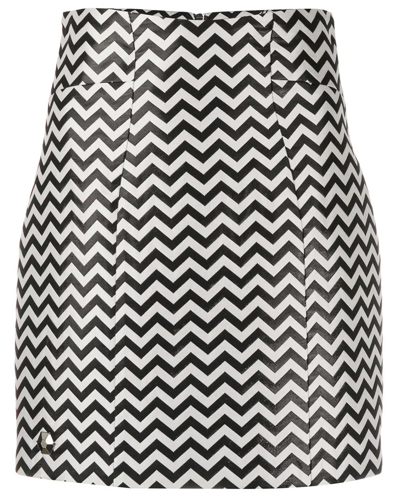 Philipp Plein Minirock mit Zickzackmuster - Weiß Weiß