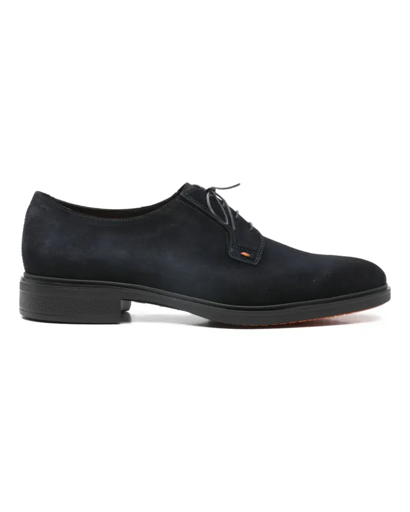Santoni elastic-panel lace-up oxford shoes - Blau Blau
