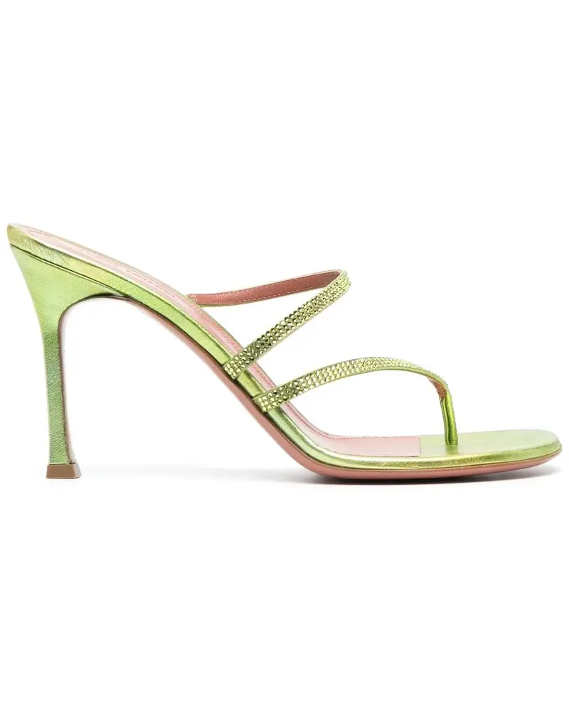 Amina Muaddi Sandalen mit Kristallen 105mm - Grün Grün