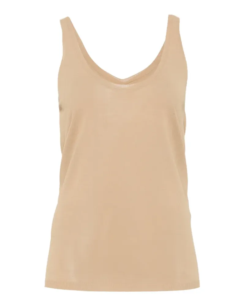 Petar Petrov fine-knit scoop-neck tank top - Nude Nude