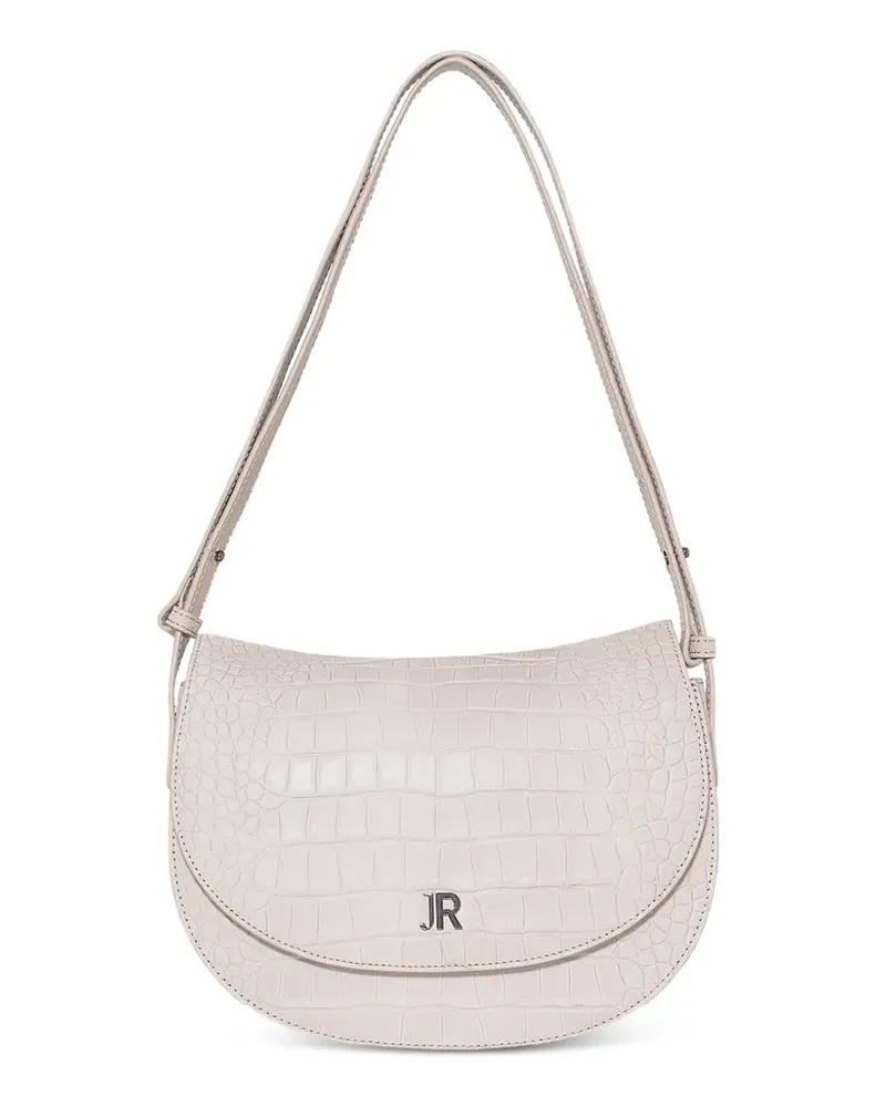 John Richmond croc-effect leather shoulder bag - Nude Nude