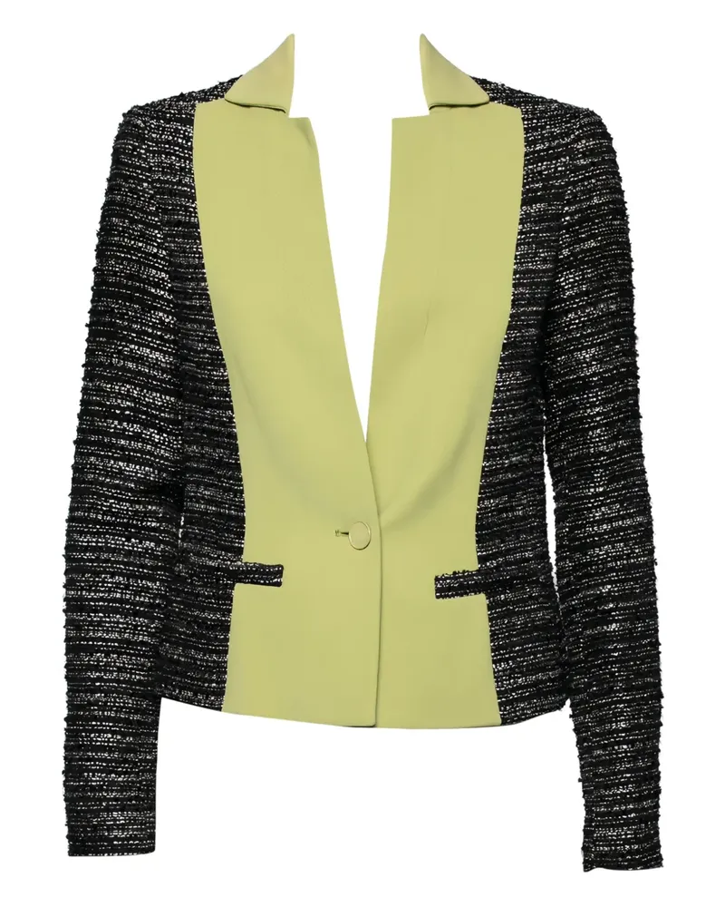 Elie Saab Pre-owned zweifarbiger Tweed-Blazer - Schwarz Schwarz