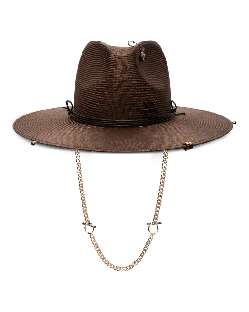 RUSLAN BAGINSKIY Fedora mit Kette - Braun Braun