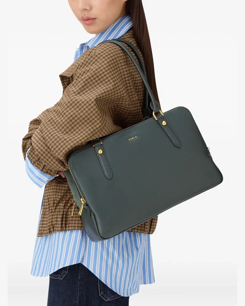 Furla Große Tasche mit Logo - Grün Grün