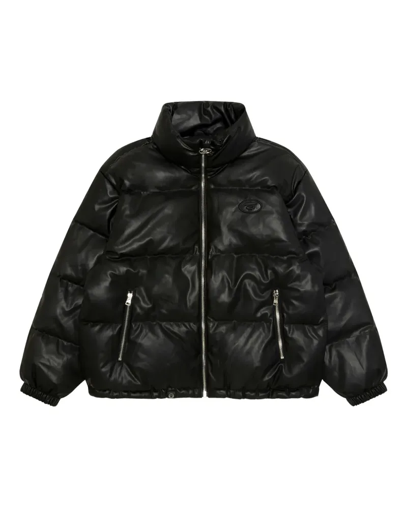 BAPE logo-embroidered padded jacket - Schwarz Schwarz