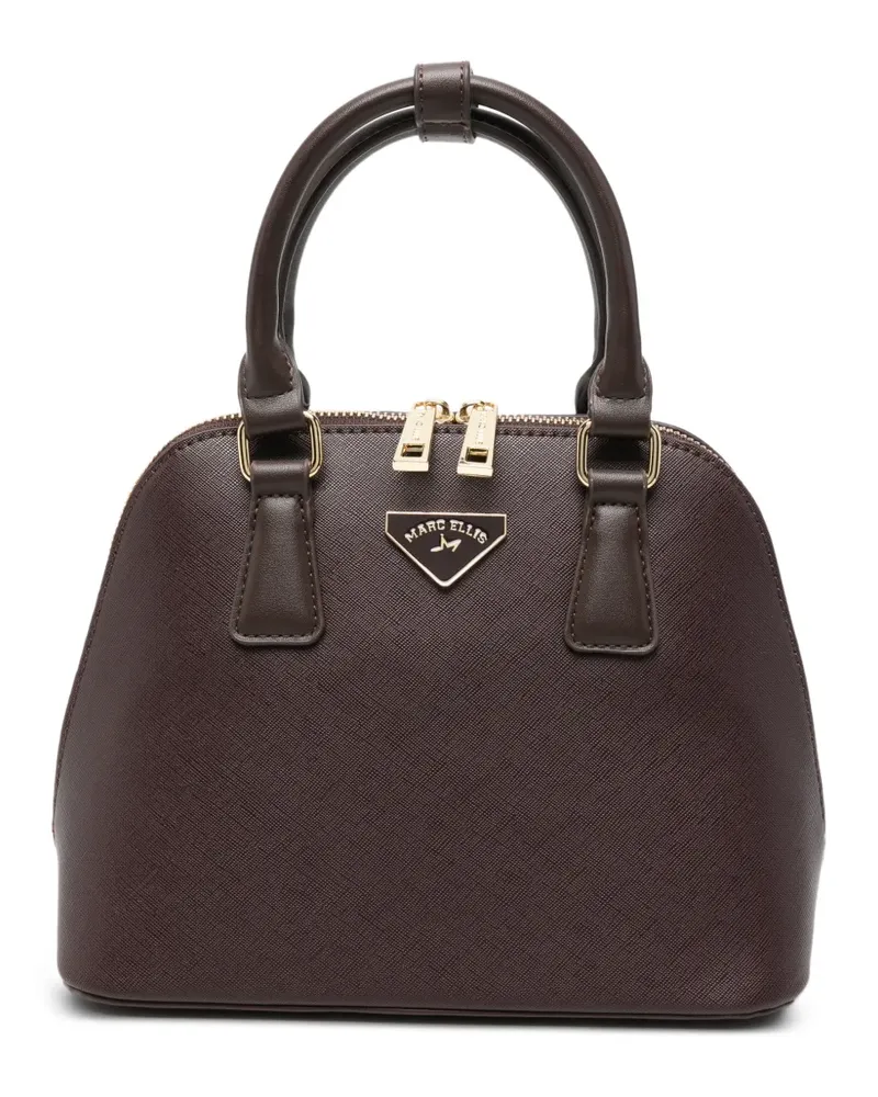 MARC ELLIS Paget M logo-plaque cross-hatch tote bag - Braun Braun
