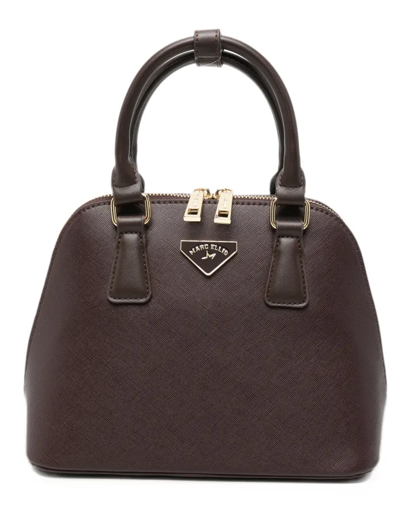 MARC ELLIS Paget M logo-plaque cross-hatch tote bag - Braun Braun