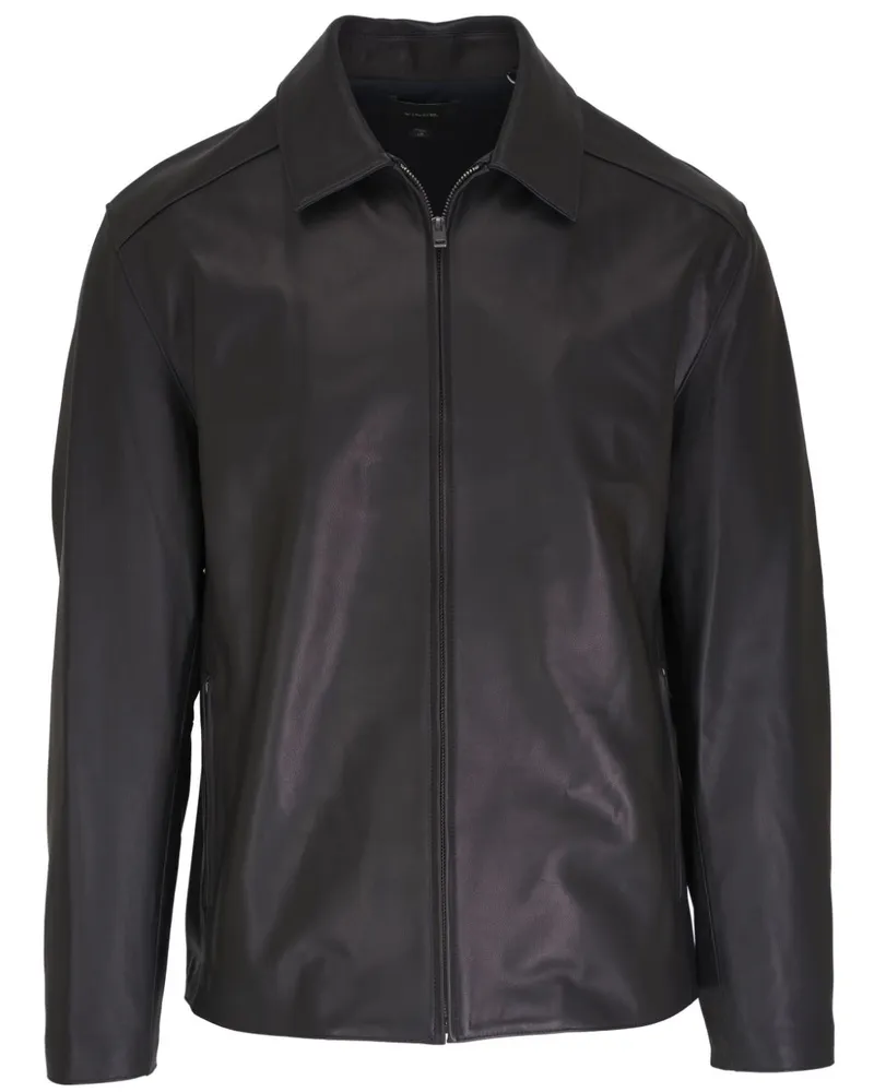 Vince Klassische Lederjacke - Schwarz Schwarz
