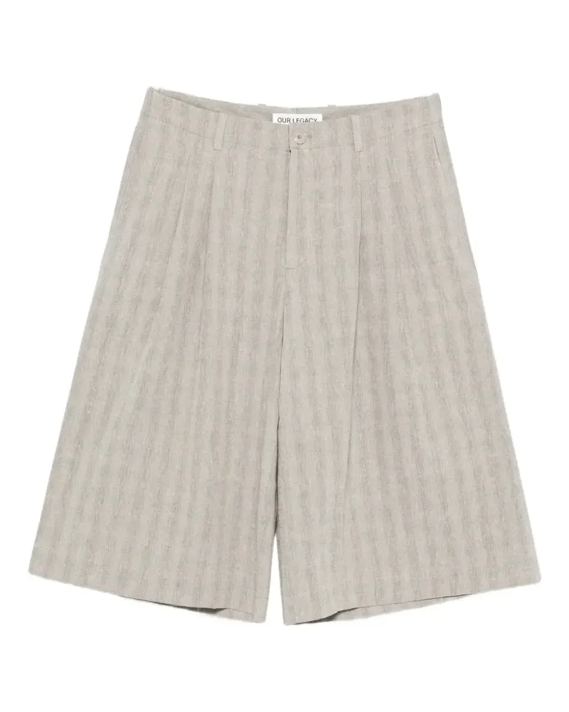 Our Legacy Split checked shorts - Nude Nude