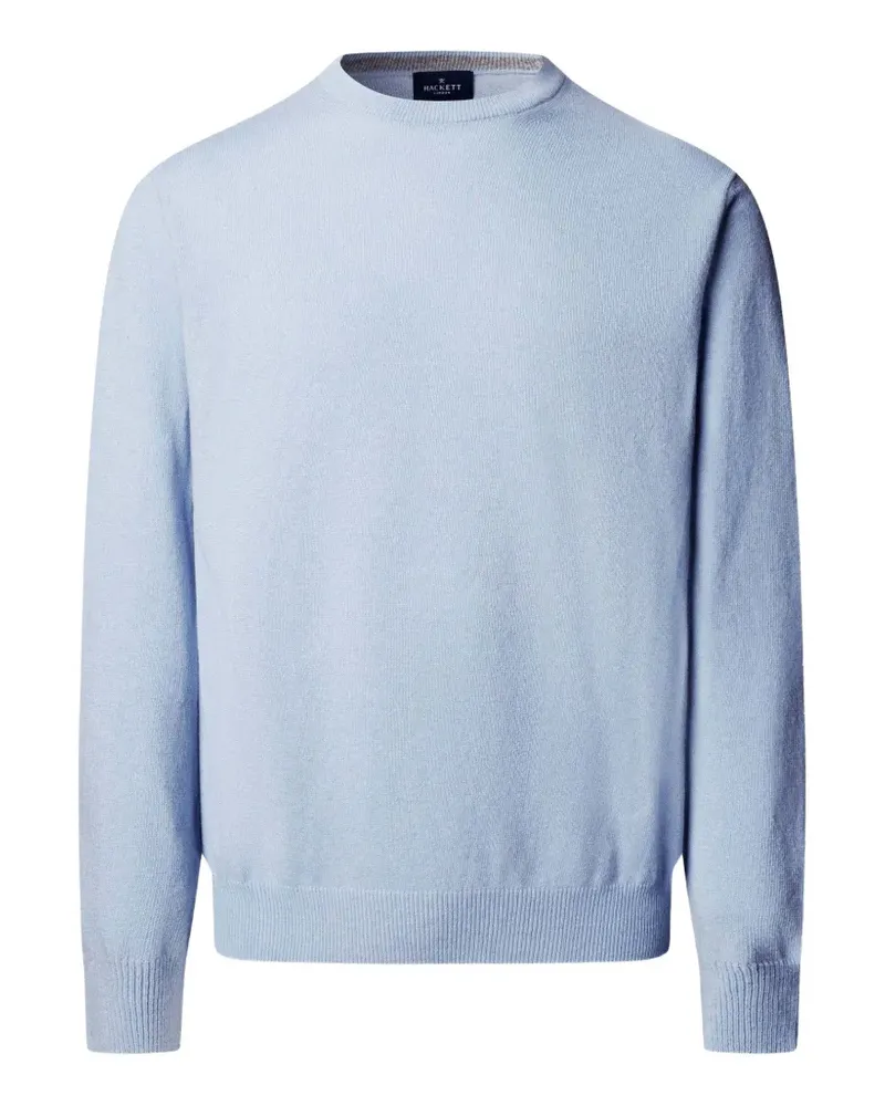 Hackett V-Ausschnitt-Strick mit Ellenbogen-Patch - Blau Blau
