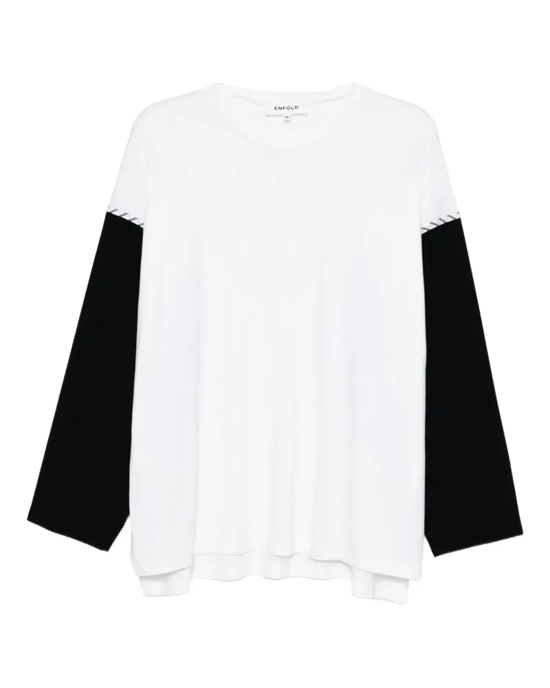 ENFÖLD Oberteil in Kontrastfarbe - Weiß Weiß