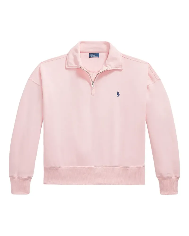 Ralph Lauren Bestickter Pullover mit Viertelreißverschluss - Rosa Rosa