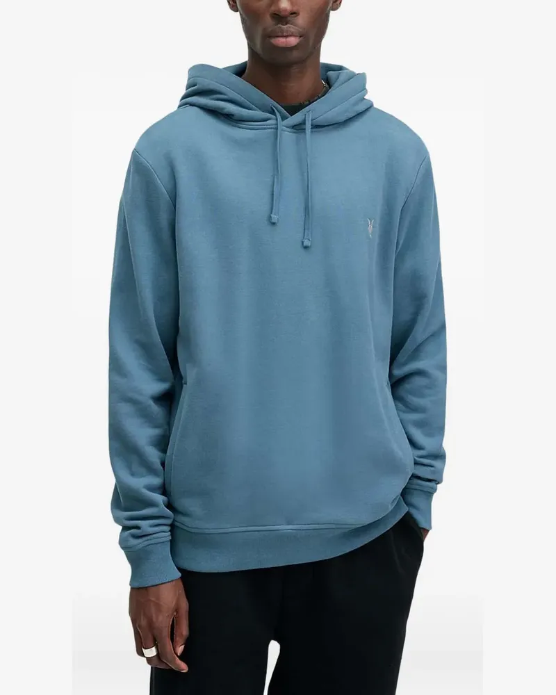 AllSaints Raven logo-embroidered hoodie - Blau Blau