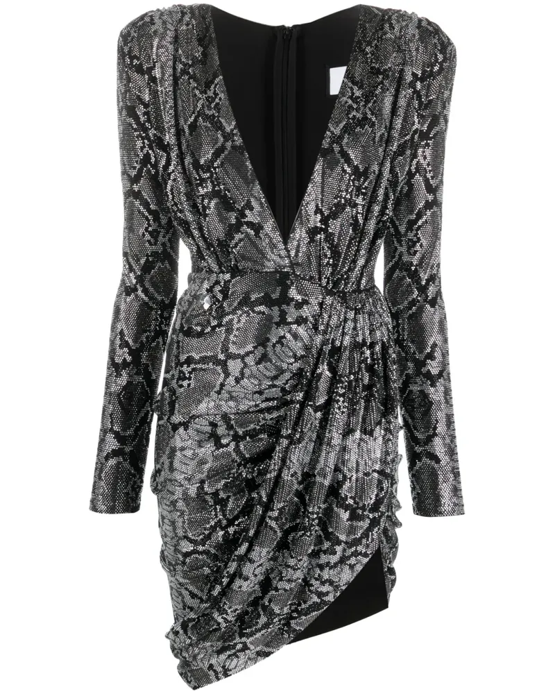 Philipp Plein Minikleid mit tiefem V-Ausschnitt - Silber Silber