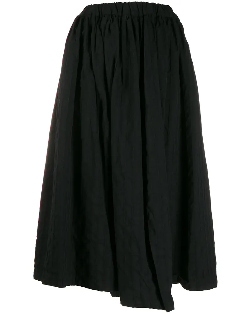 Comme des Garçons Asymmetrischer Plisseerock - Schwarz Schwarz