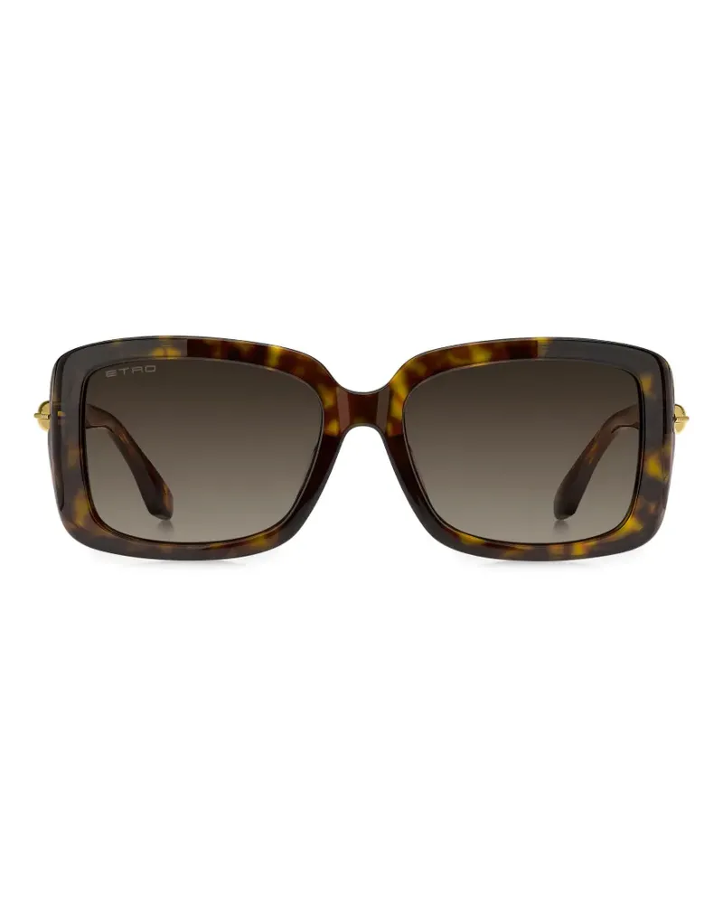 Etro Sonnenbrille mit eckigem Gestell - Braun Braun
