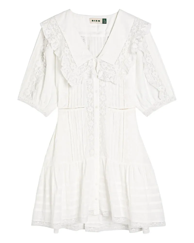 RIXO lace-embroidered mini dress - Weiß Weiß