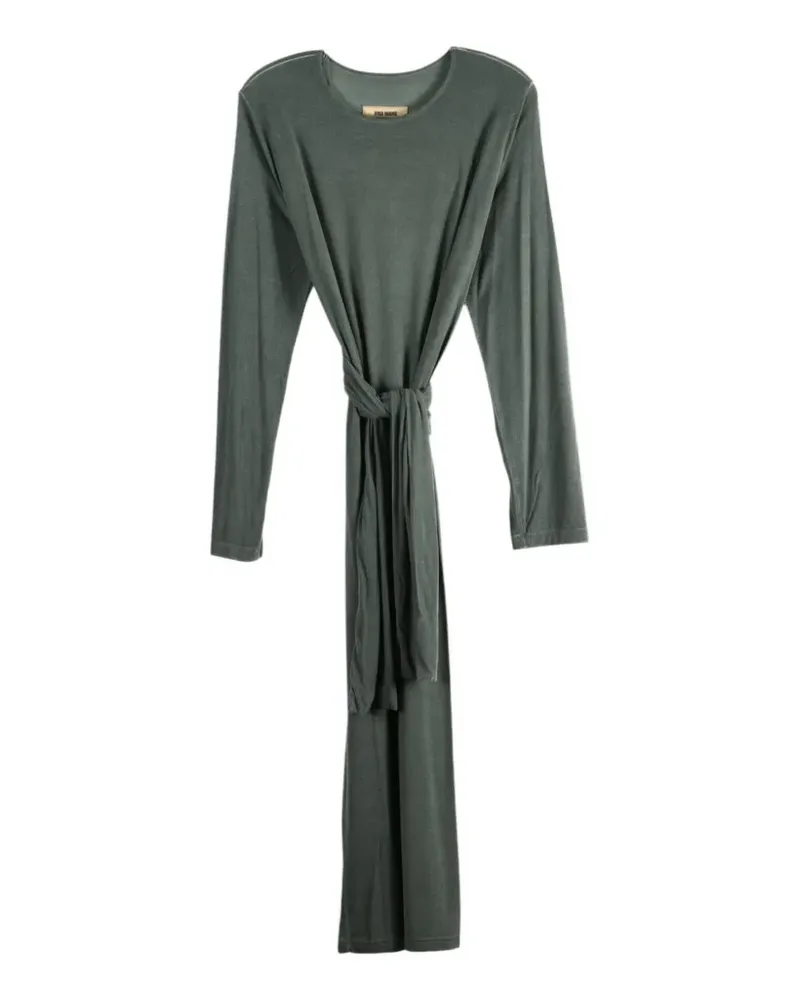 Uma Wang knot-detail long-sleeve midi dress - Grün Grün