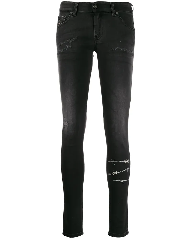 Diesel Skinny-Jeans mit Draht - Schwarz Schwarz